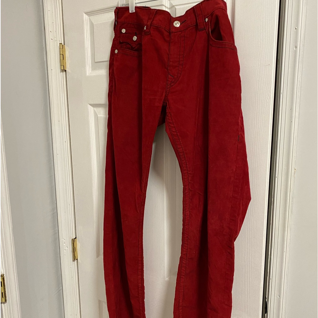Ec True Religion Red 5 Pocket Jeans. Size 36